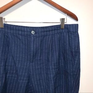 Madewell Navy Pinstriped Pull On Trousers